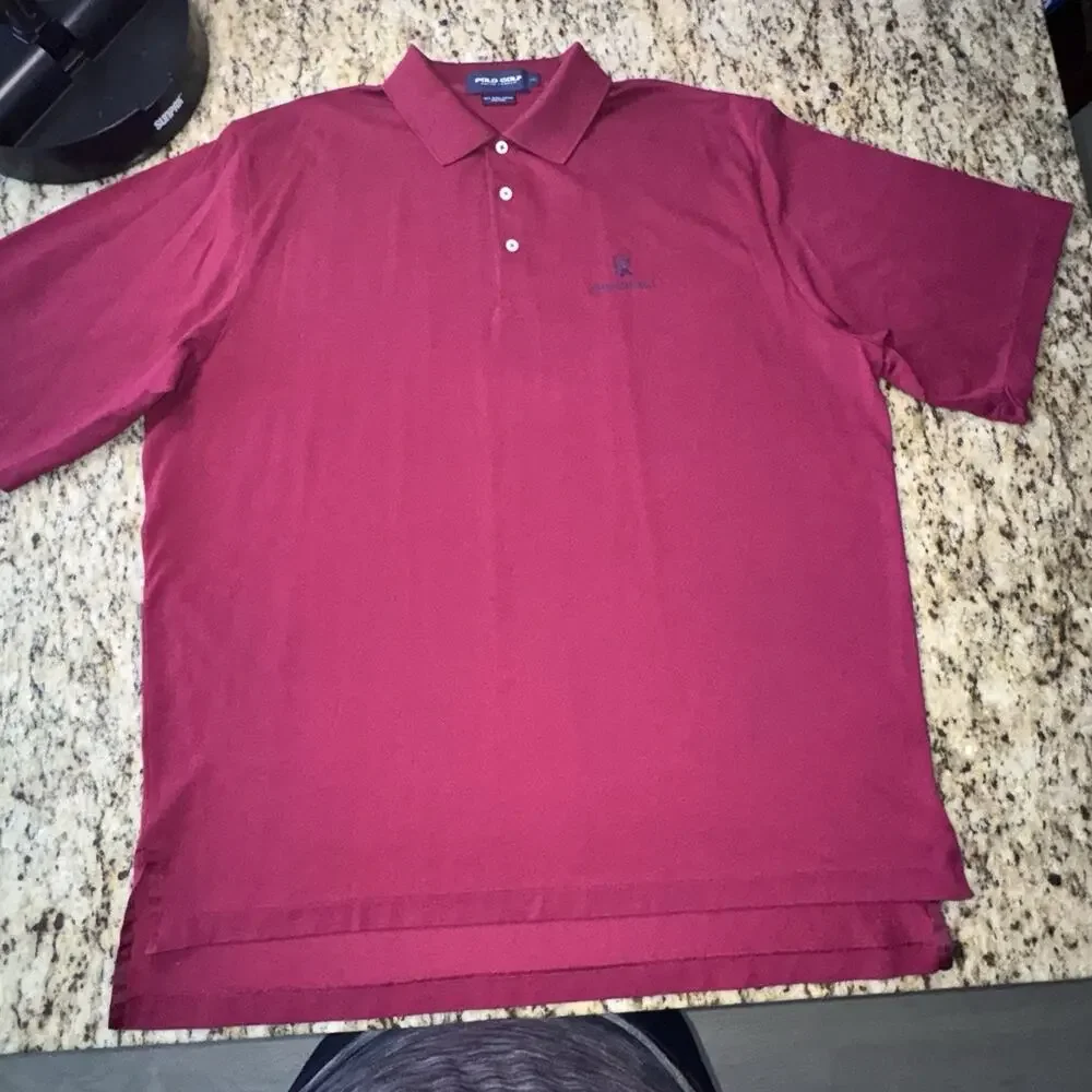 Ralph Lauren Polo Shirt Men's XXlarge Pima Cotton Short Sleeve Red Spanish Hills